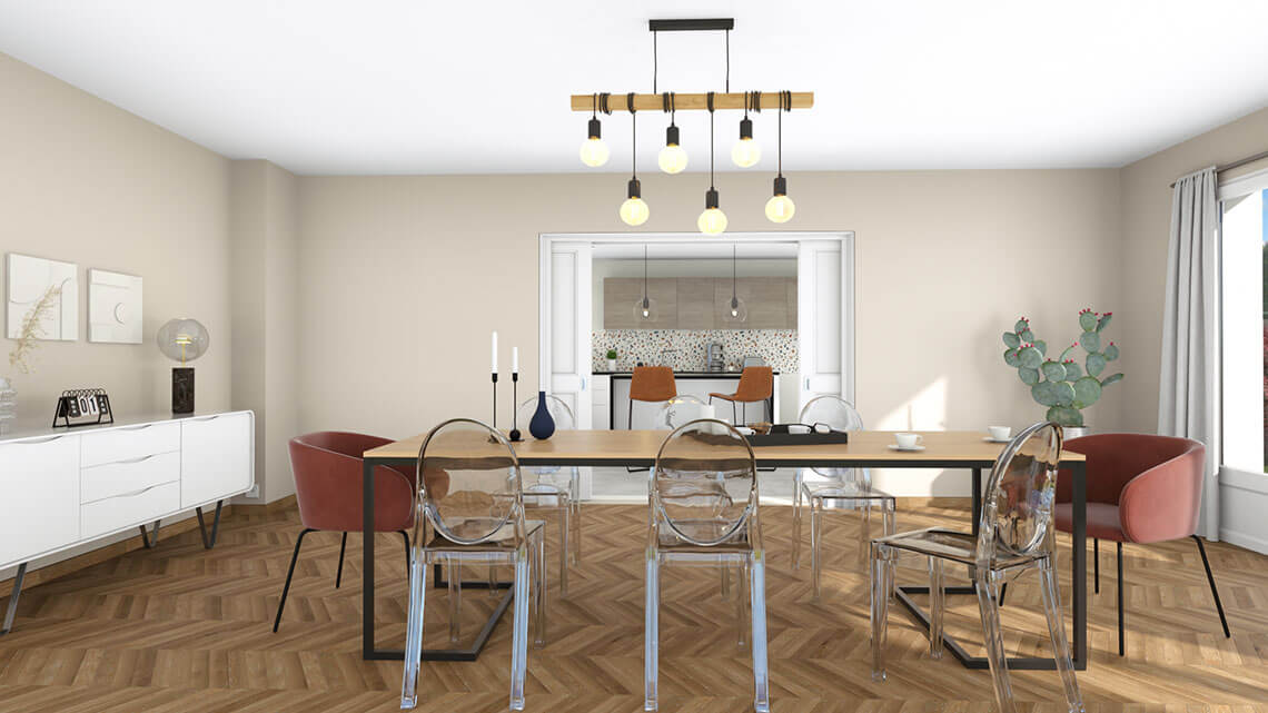 Visuel 3D Cedreo exemple de déco de salle à manger data-lazy-srcset=
