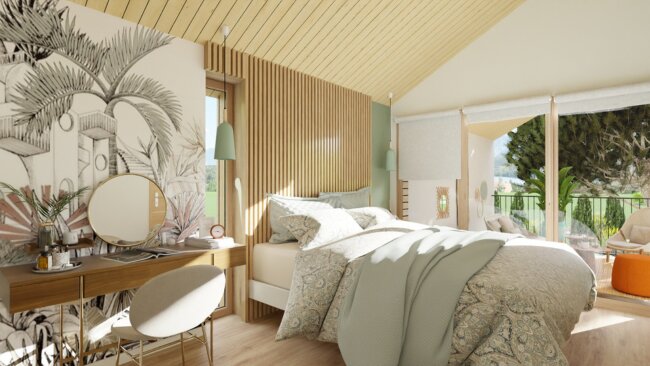 3D render of a bonus room generated with Cedreo