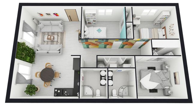 3 Bedroom Container House Layout