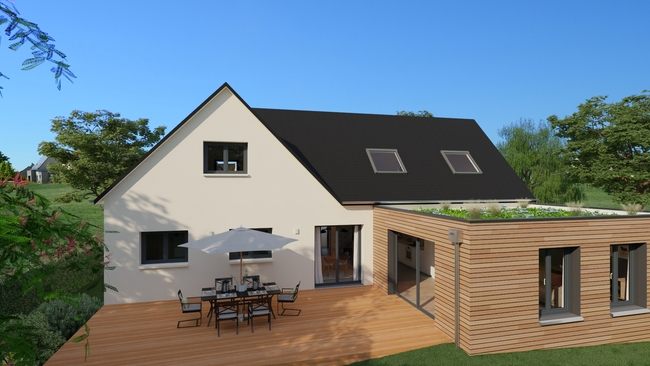 extension toit plat végétalisé