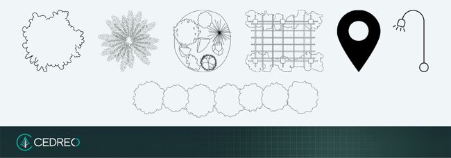 Landscaping floor plan symbols