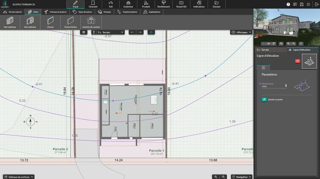modélisation terrain avec Cedreo