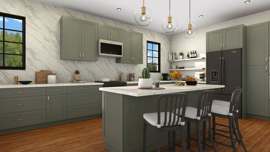 3D render of a revamp cabinetry kitchen