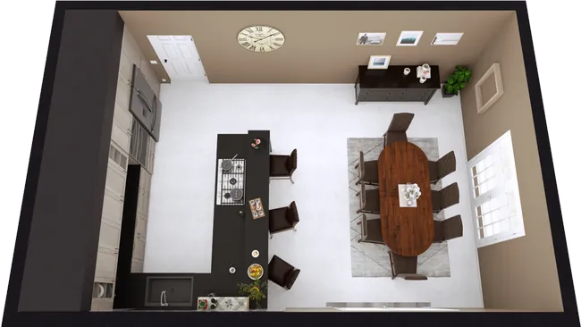 kitchen 3D floor plan by Cedreo