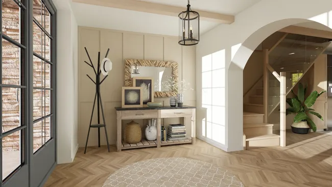 3D render of a big entrance designed with Cedreo