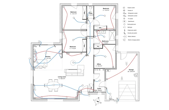 electrical plan by Cedreo example 1