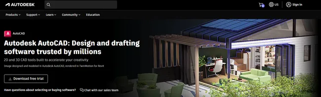screenshot home page Autocad