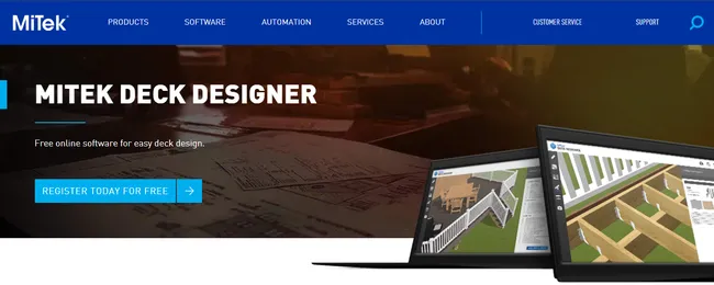 screenshot home page mitek deck designer