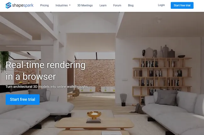 screenshot home page Shapespark