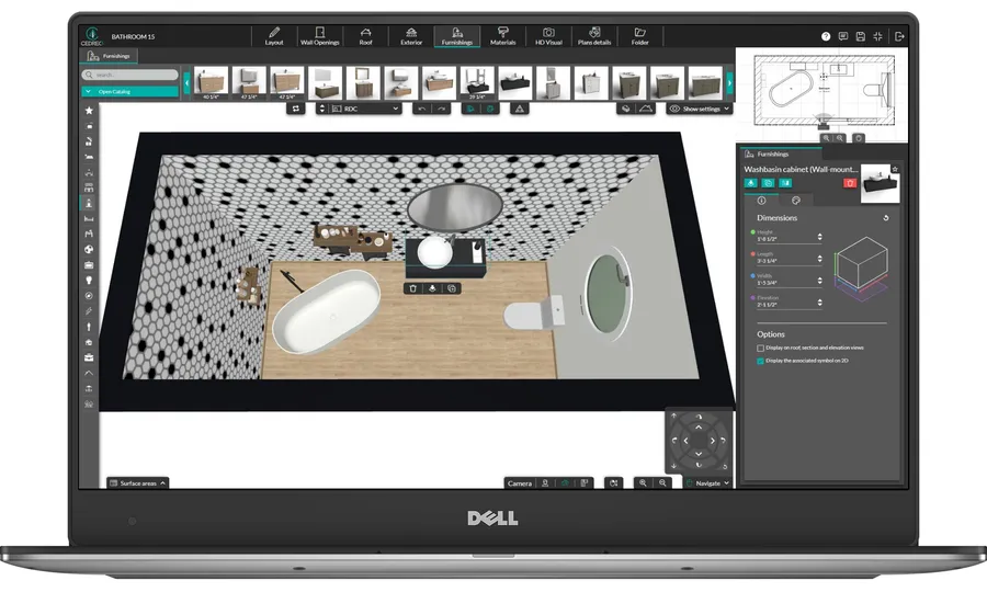 cedreo software for bathroom layouts and designs - screenshot