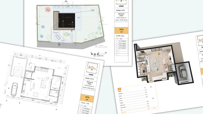 Exemple de plans graphiques d'un APS de maison par Cedreo