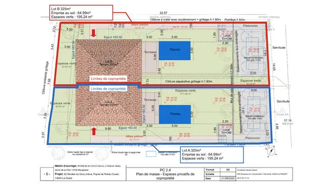Plan de masse 4 projet La Ciotat réalisé par Immo3D