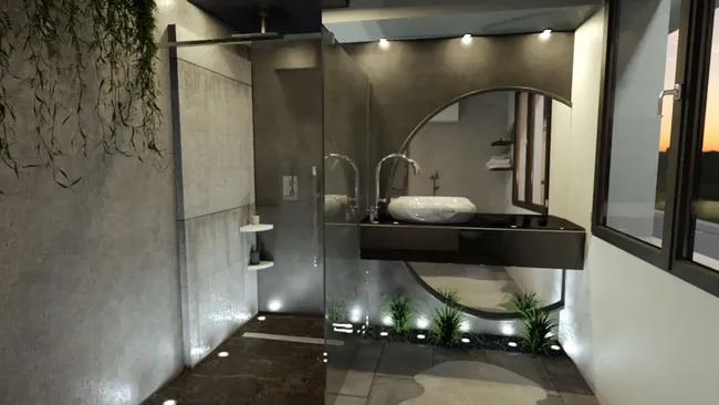 Rendu 3D d'une salle de bain réalisé par Immo3D