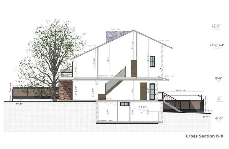 Cross section of a craftsman house generated with