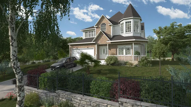 Victorian house example - 3D render by Cedreo